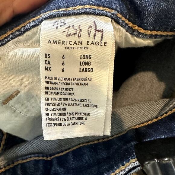 American Eagle Jeans Womens Size 6 Long Blue Hi-Rise Jegging - Picture 9 of 9